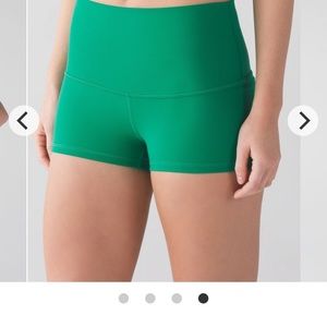 RED lululemon high waisted shorts